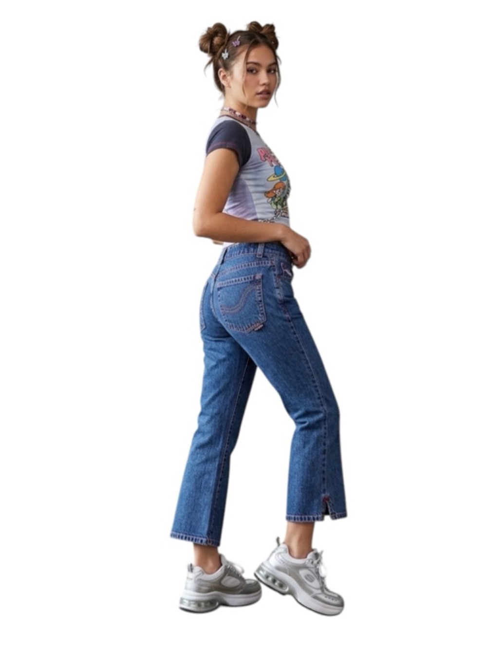 JNCO Denim Capri Jeans Size 1 Blue Vintage Y2K